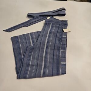 Anthropologie Blue Striped Capris